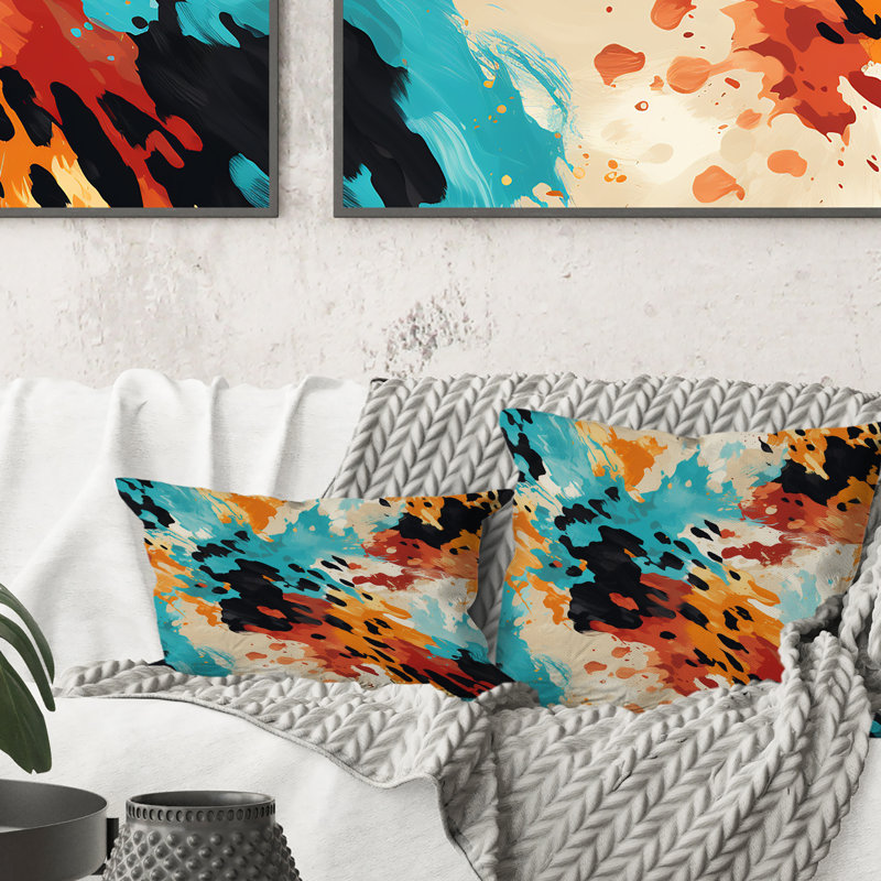 Artistique Expression Tell And Black - Coussin décoratif imprimé animal, 18" x 18"