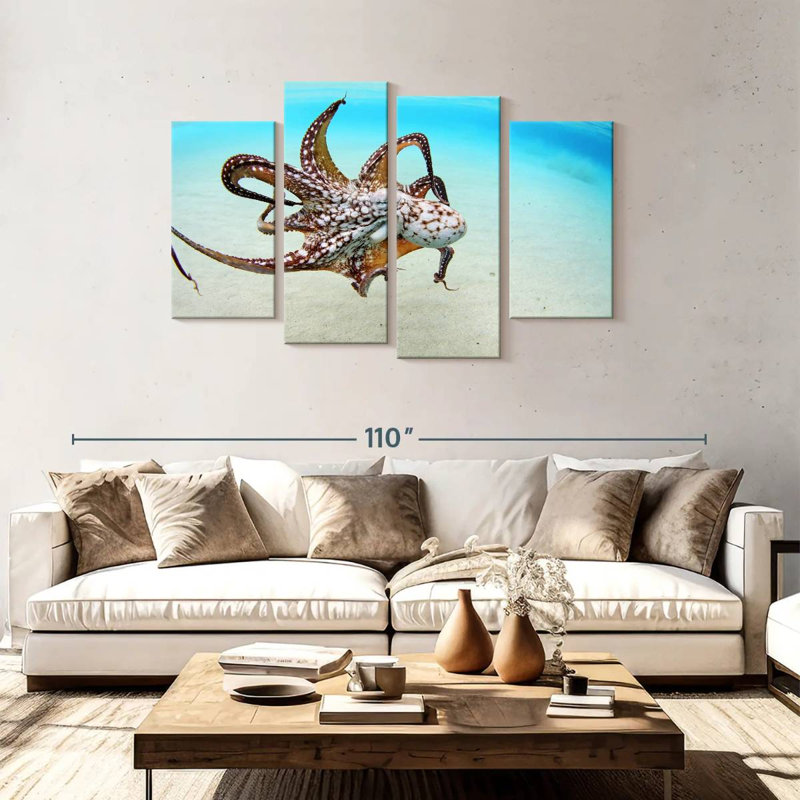 Brampt Wild Ocean Octopus, 48" H x 75" W