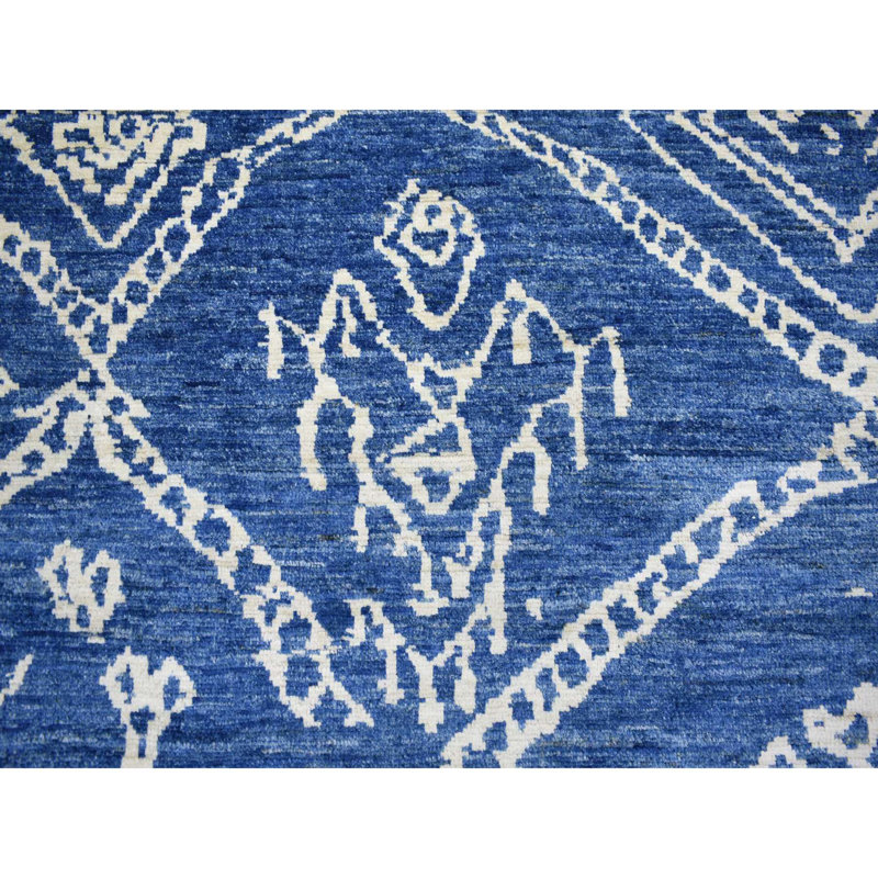 Tapis berbère marocain en laine noué à la main 8 pi 10 po x 11 pi 5 po bleu 2638558AE8274BC2BEB19FF5A1F58A8F