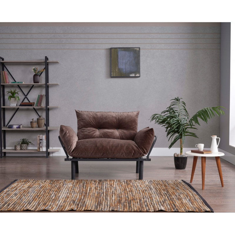 Ewald Upholstered 49'' Sofa, Brown Chenille