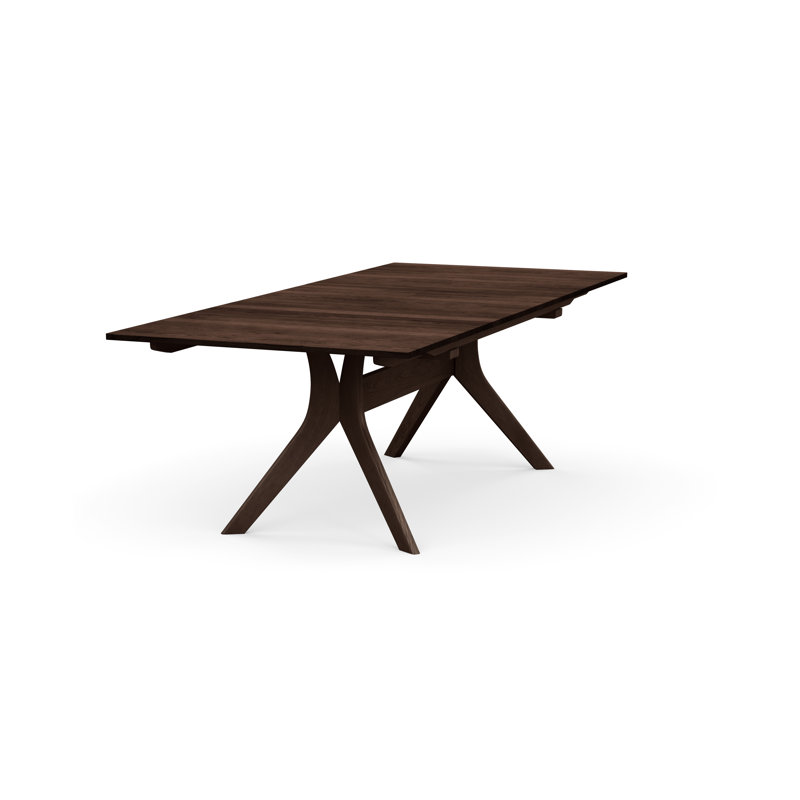 Audrey Extendable Solid Wood Trestle Dining Table, Smoke Cherry, 72" L x 42" W