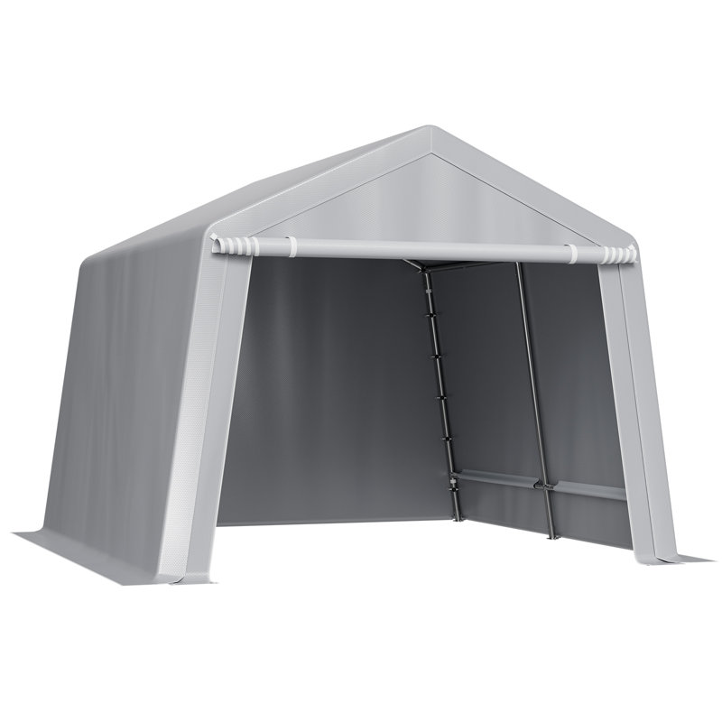 Outdoor Storage Shelter Shed Waterproof Portable Canopy Carport Tent, Gray, 96" H x 120" W x 120" D