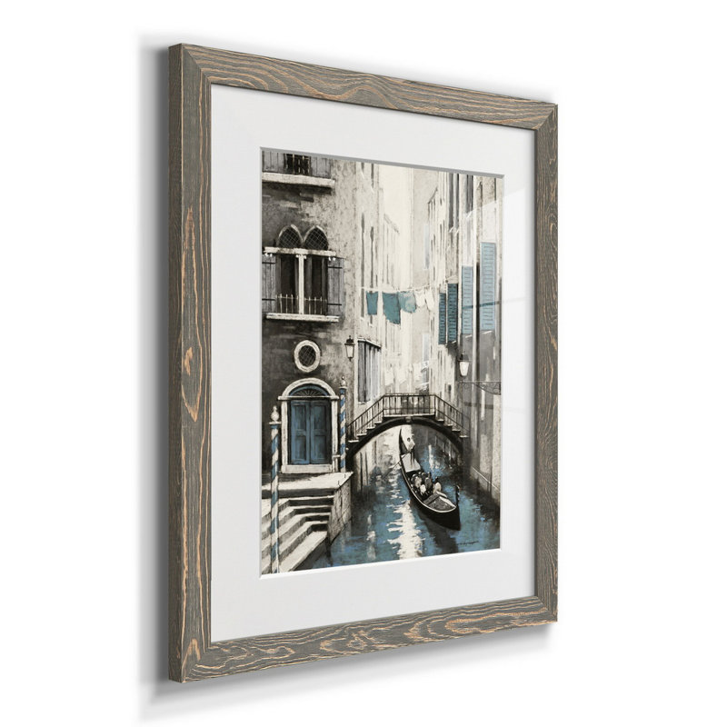 Venise I - reproduction d'art, H 24 po x l 18 po x P 1,5 po, Grey Framed Paper, Blanc