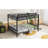Black Metal Bunk Bed, Queen Over Queen, For Adults And Teens, With , Storage Shelf, 9.8" Bed , Stable Design Color, Included, Thick Tubes, Tightly Screwed Slats