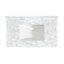 Zevio l 37 po x P 22 po comptoir en marbre naturel de Carrare blanc avec lavabo simple rectangulaire blanc