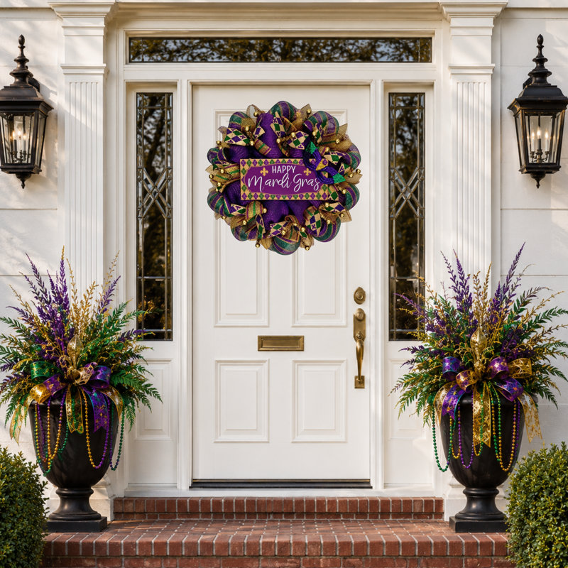 Happy Mardi Gras Wreath