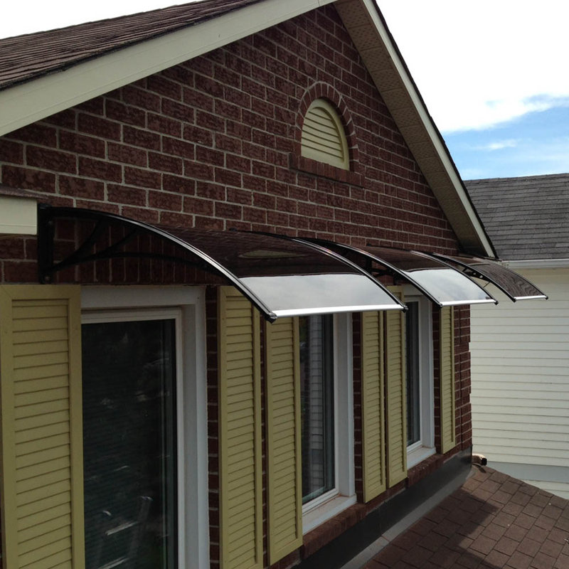 Auvent de porte standard en polycarbonate Onyx Series, H 16 po x l 60 po x P 48 po, Transparent/noir