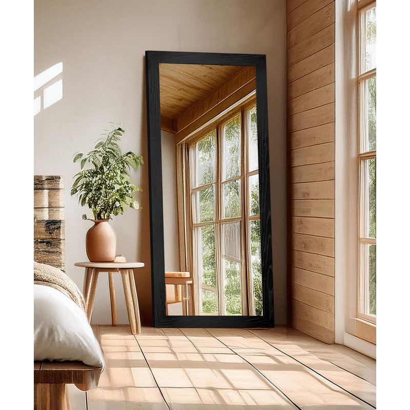 Miroir de plancher Gracie Oaks, Noir, 80 po x 33 po