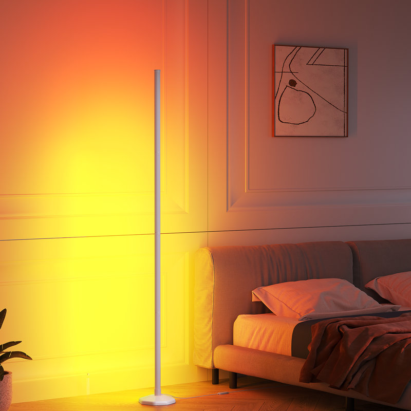 Lampe d'angle d'ambiance de 57 po avec synchro musicale et 16 millions de couleurs, télécommande et contrôle d'application