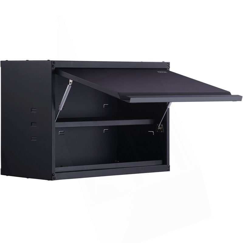 Metal Storage Cabinet, 120Lbs Load Capacity Per Shelf, 20'' Tall Wall-Mounted Powder-Coating Steel Garage Cabinet With Adjustable Shelf, Press To Lock & Open Door, Perfect For Office Home Garage