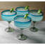 Verre soufflé à la main mexicain - verres à margarita soufflés à la main (16 oz) avec motif en spirale turquoise
