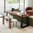 Nut-brown + Black Rectangular Solid Wood + Iron desk-1530224602