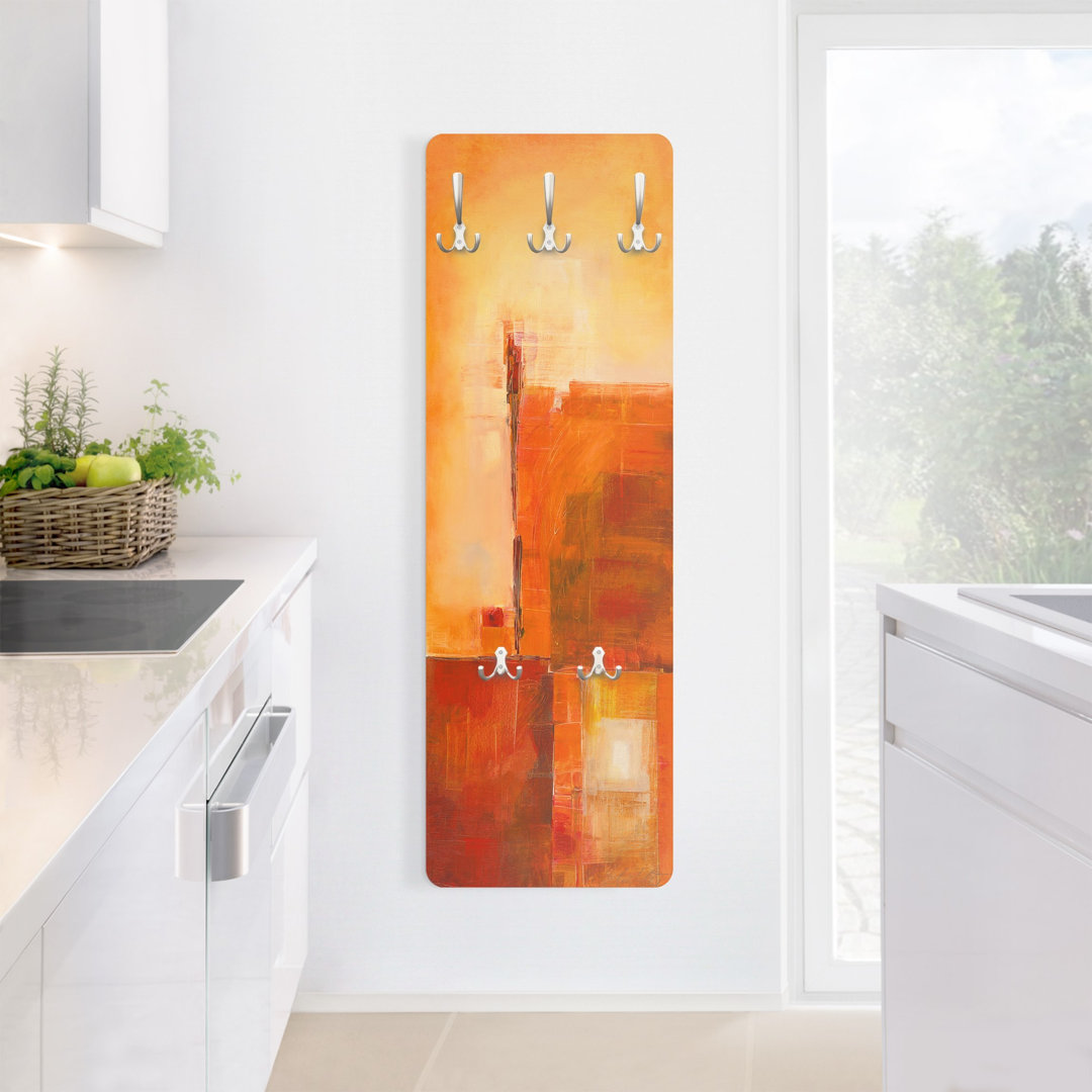 Coova 5 - Hook Wall Mounted Coat Rack in Orange