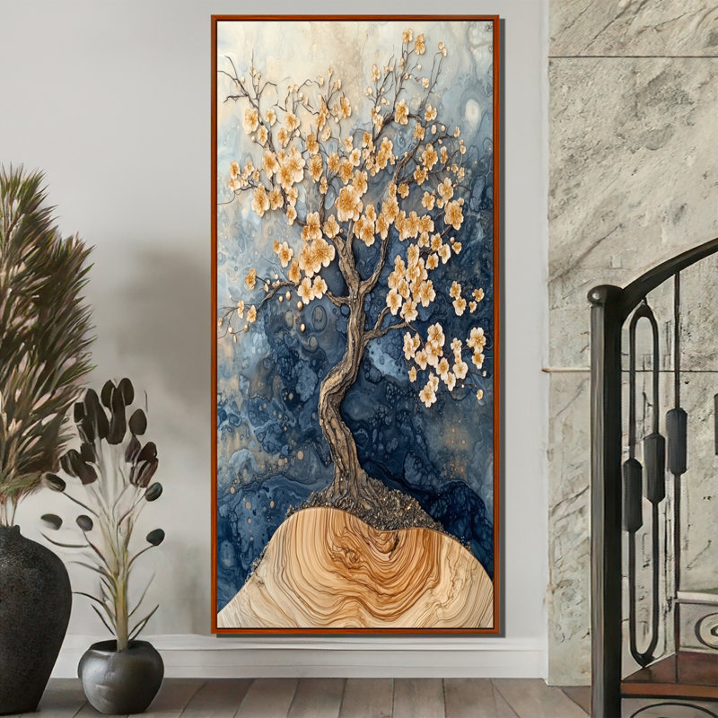 Hodgson - Floral Canvas Art Print, H 60 po x l 28 po, Reproduction encadrée sans passe-partout, Brun