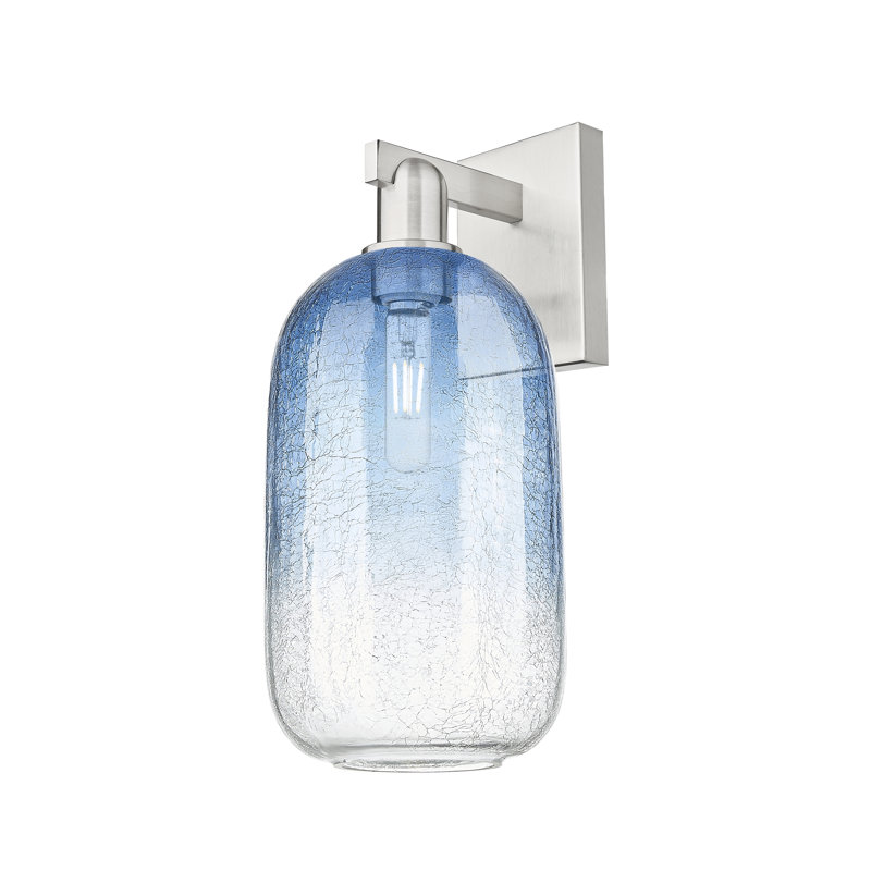 Maestas - 1 Light Wall Mount Sconce, Sapphire Blue, Brushed Satin Nickel