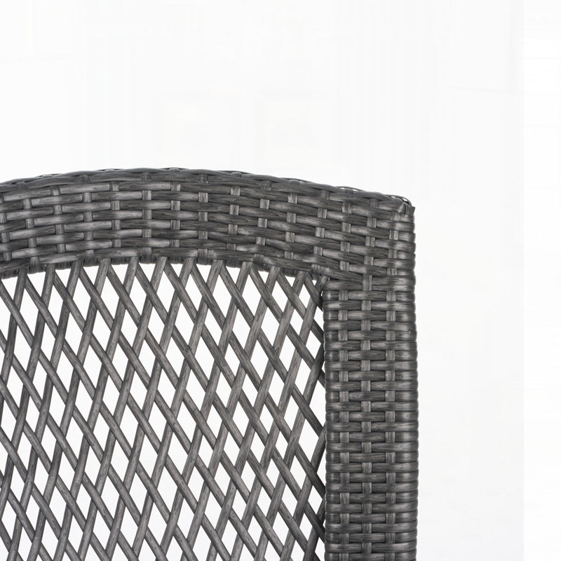 Chaise d'appoint d'extérieur en rotin, Gris
