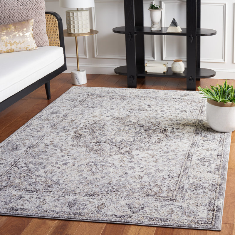 Hanka Grey / Ivory Rug, Rectangle 5'3" x 7'6"