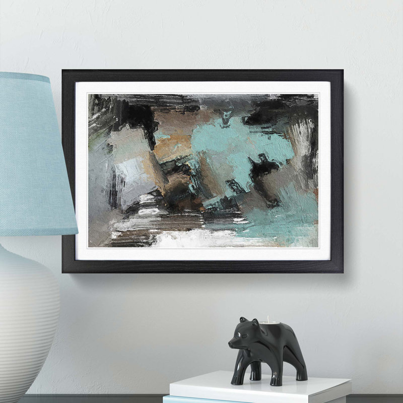 Abstract Vol.280 by S.Johnson - Single Picture Frame Painting, 24cm H x 33cm W x 2cm D, Black Framed