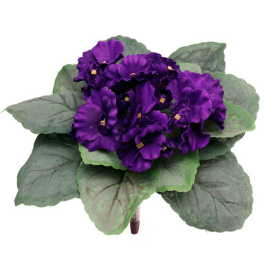 Buisson artificiel 8 po violet - 4 pièces décoratives florales en soie