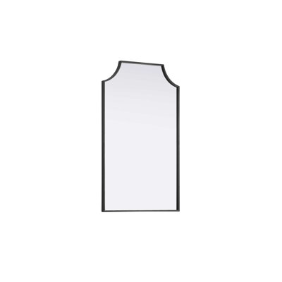 Notched Metal Mirror 22x36 inch in Black