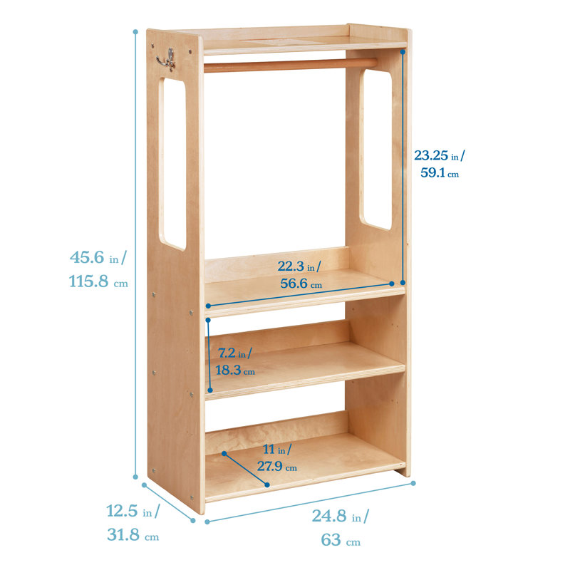 Porte-vêtements pour enfants ECR4Kids TrendiTot, Naturel