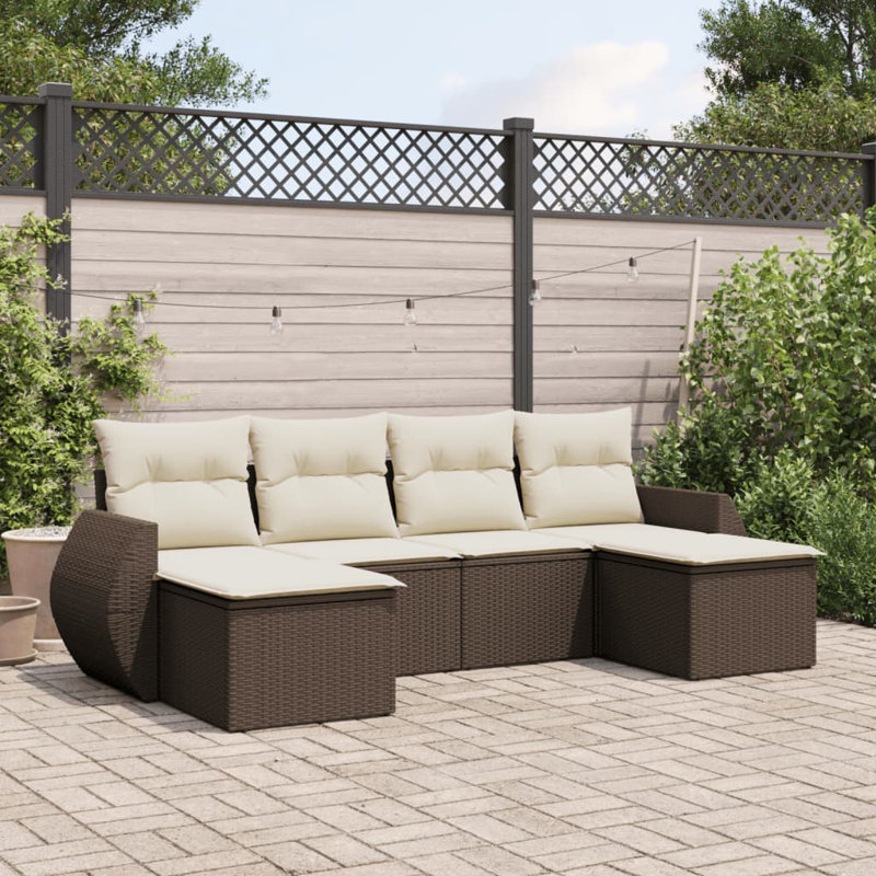 Ensemble de canapé de jardin en rotin PE 6 pièces Vidaxl