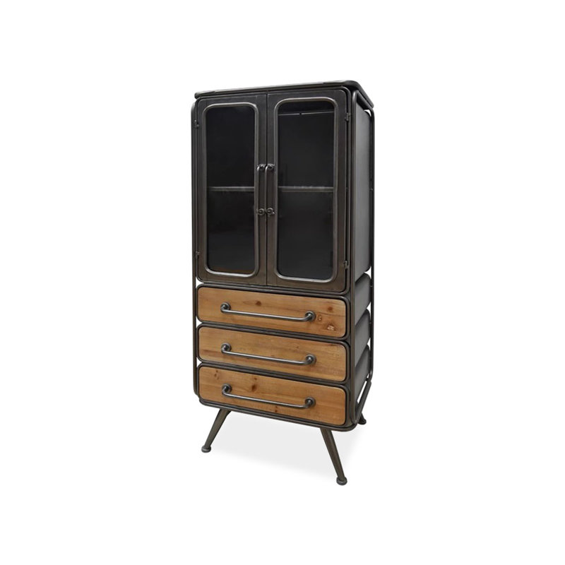 Noir massif + vitrines en bois manufacturé