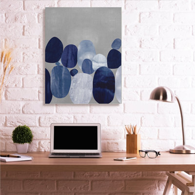 Layered Blue Rocks, motifs abstraits nautiques - impression