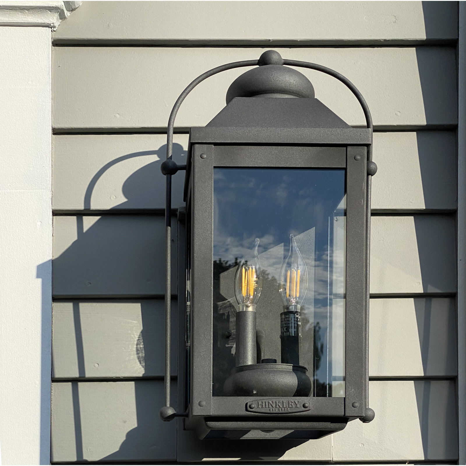 Anchorage Outdoor Wall Mount Carriage Lantern, Aged Zinc, 17.75" H x 9.25" W x 7.75" D