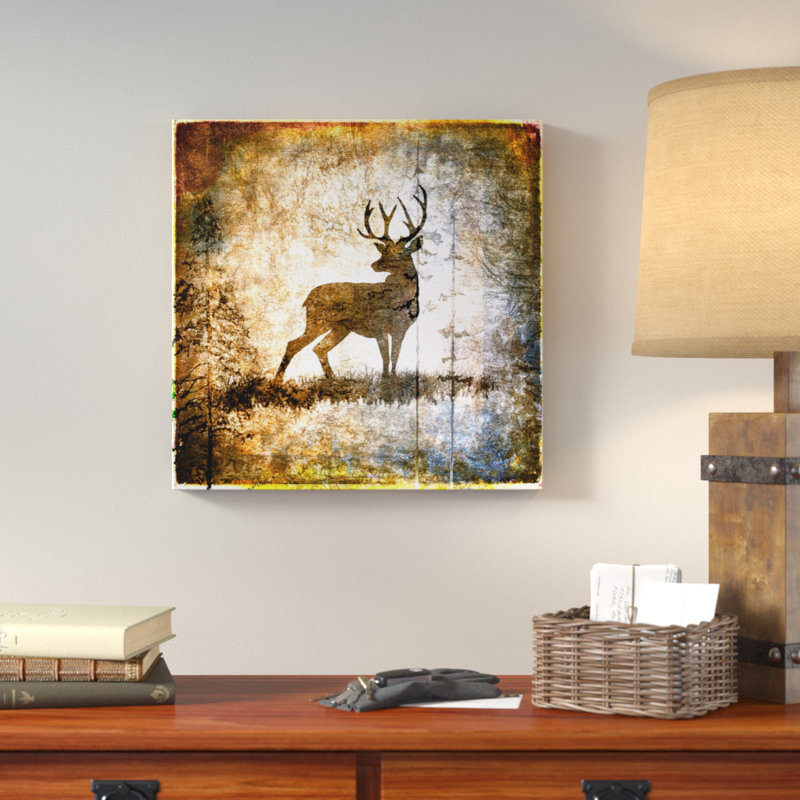 " High Country Deer " by LightBoxJournal, 14" H x 14" W x 2" D