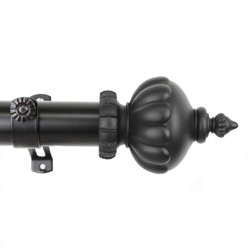 Tringle à rideaux simple Imperial, Noir, noir, noir, noir, H 3 po x l 72 po x P 4,5 po