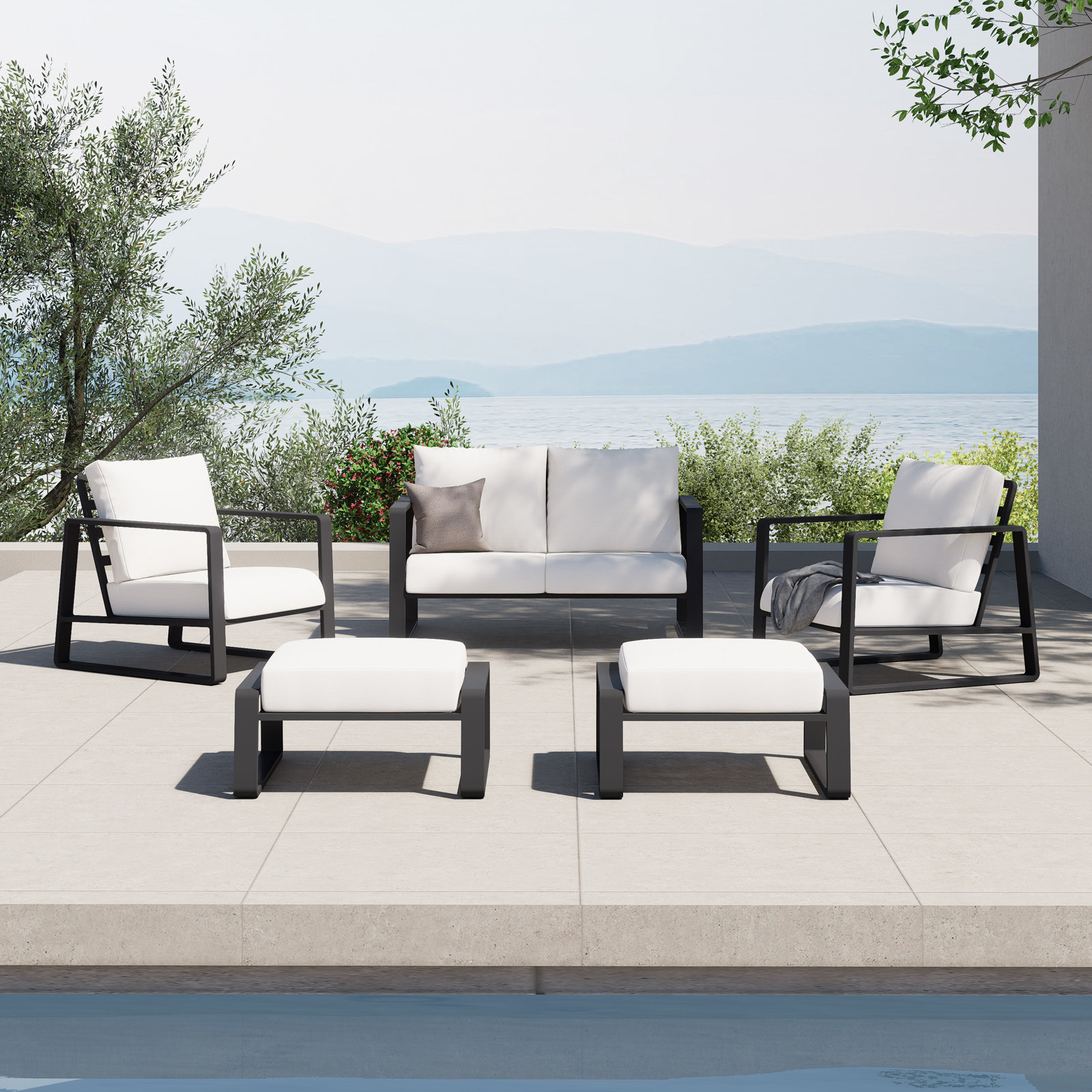 Leanna 4-Person Complete Patio Set