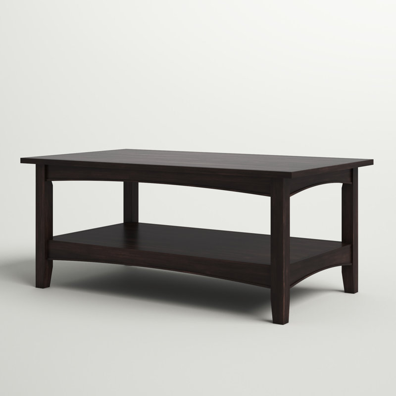 Ratcliff 42" Wide Cottage Beach House Design Coffee Table With 1 Open Shelf, Espresso
