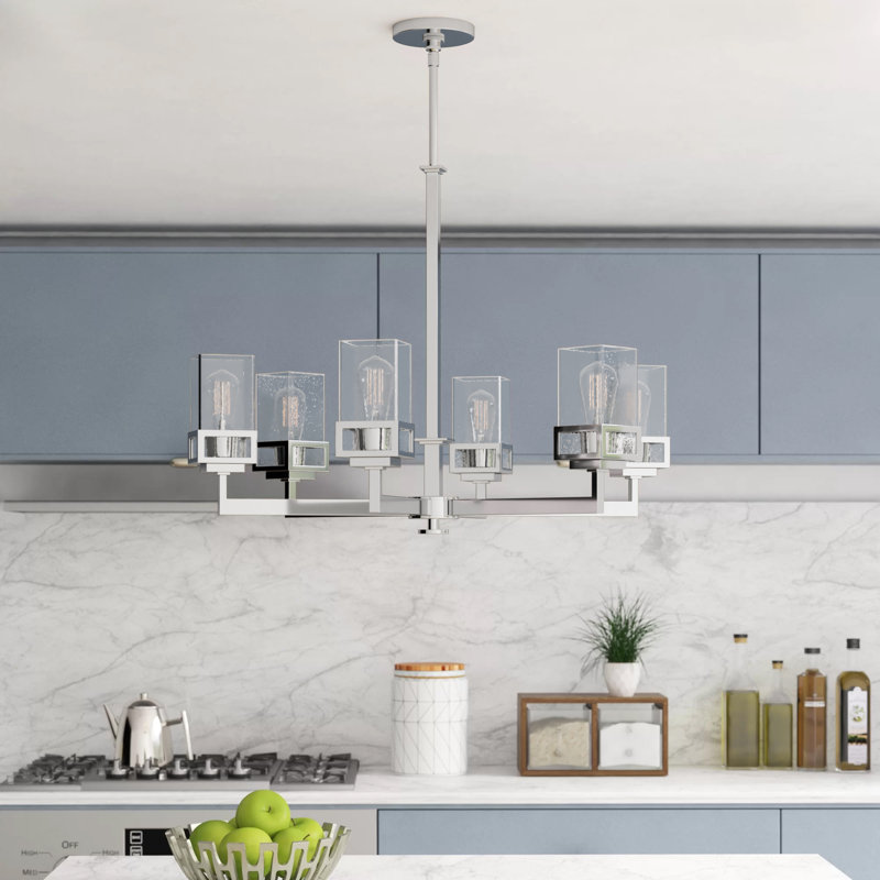 Lustre sphérique spoutnik 6 lumières Nailwell, Chrome poli