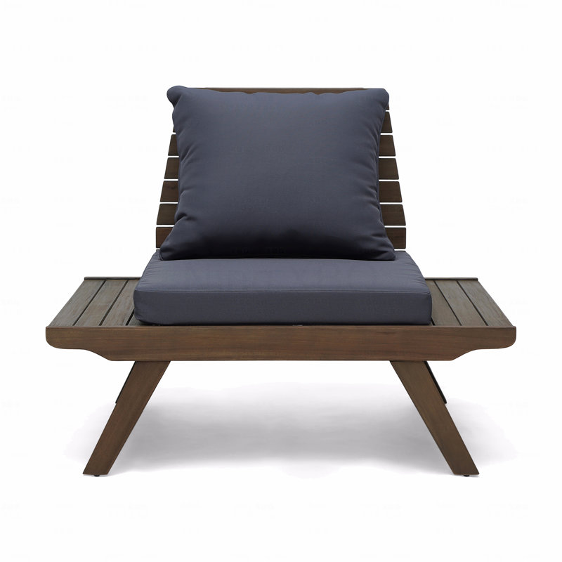 Patio Club Chair, Gray Cushion/Brown Frame