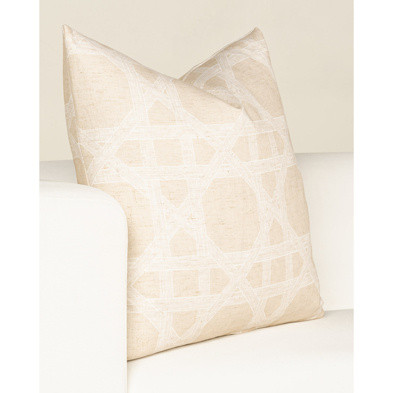Big Basket Almond  Throw Pillow, Square 20", Feather