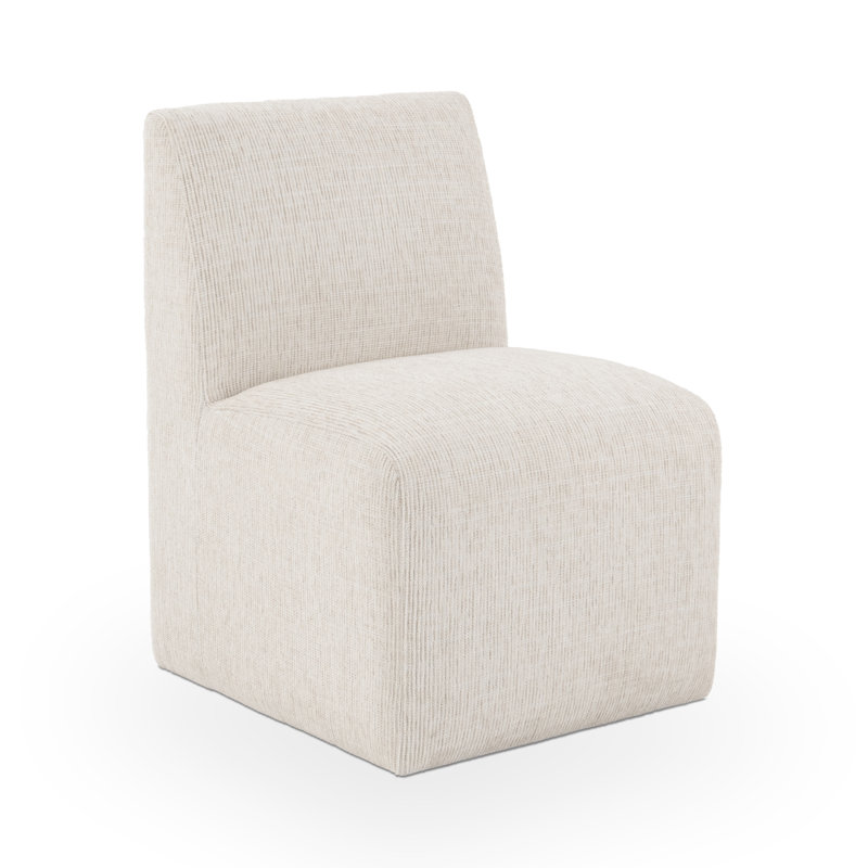 Chaise rembourrée en tissu Brighton, Beige vanille
