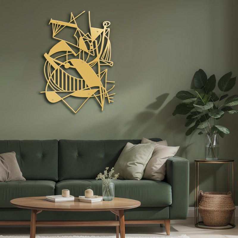 Décoration murale en métal, H 36 po x l 24 po x P 0,05 po, Or