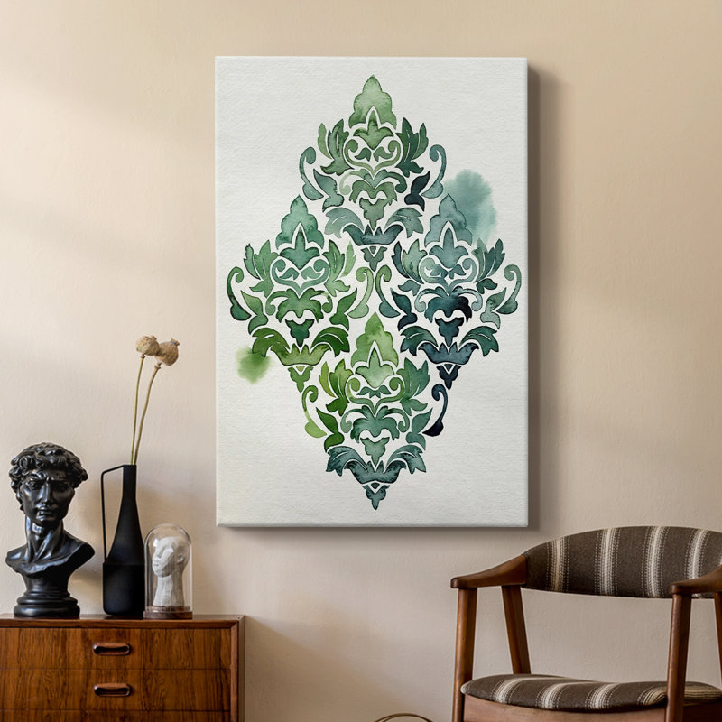 Motif d'algue et d'azule II - galerie Cavas sur mesure, H 12 po x l 8 po