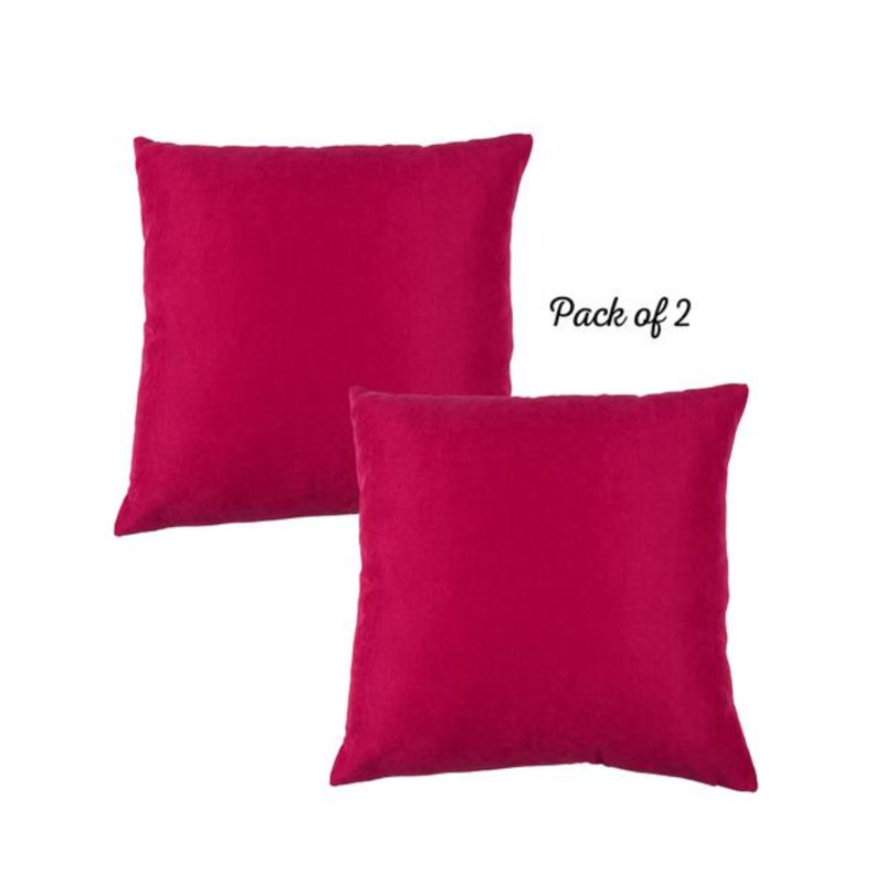 Set of 2 Blue Brushed Polyester Decorative Throw Pillow Covers