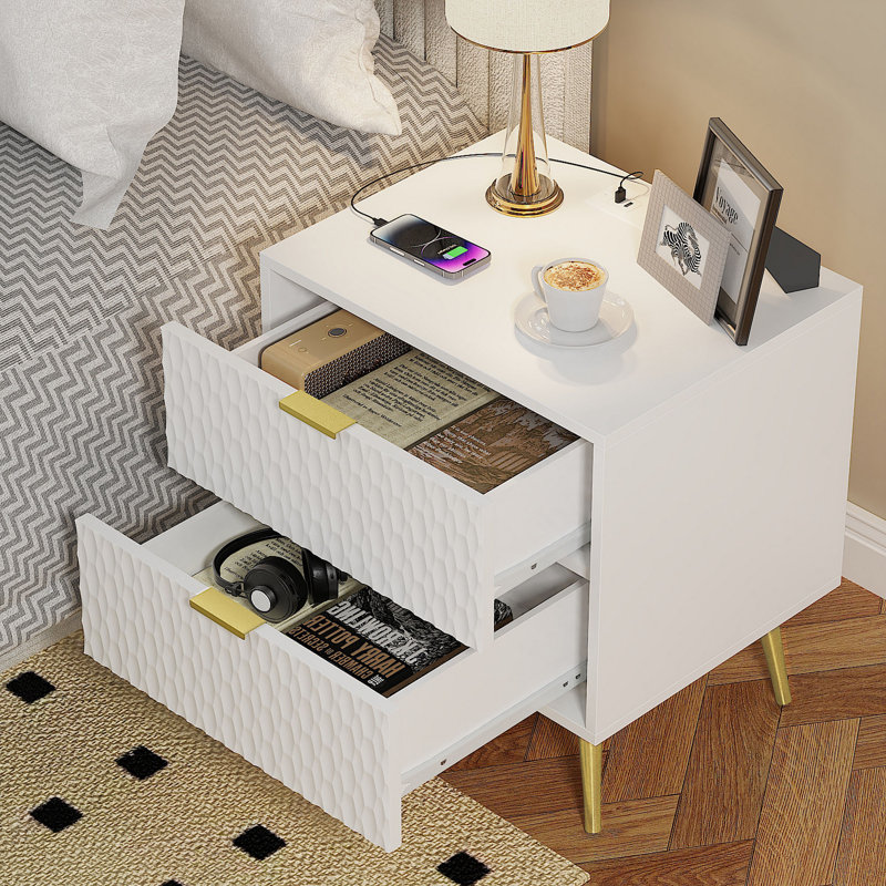 Table de chevet Nielsine, Blanc