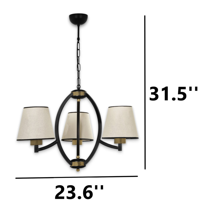 Lustre traditionnel / classique à hauteur réglable 3 lumières