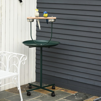 48" Rolling Bird Training Perch Stand For Activity And Play - Playground Perch,