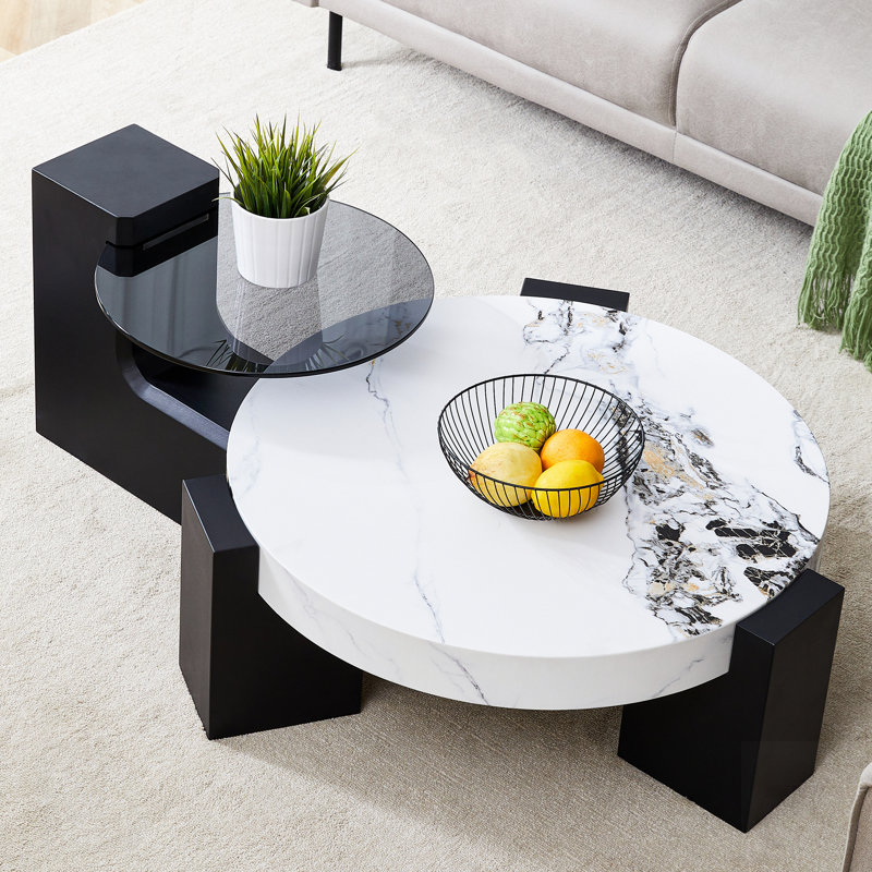 Table basse à deux étages détachable avec un design élégant pour une utilisation flexible de l'espace et une utilisation polyvalente dans de multiples cas de figure