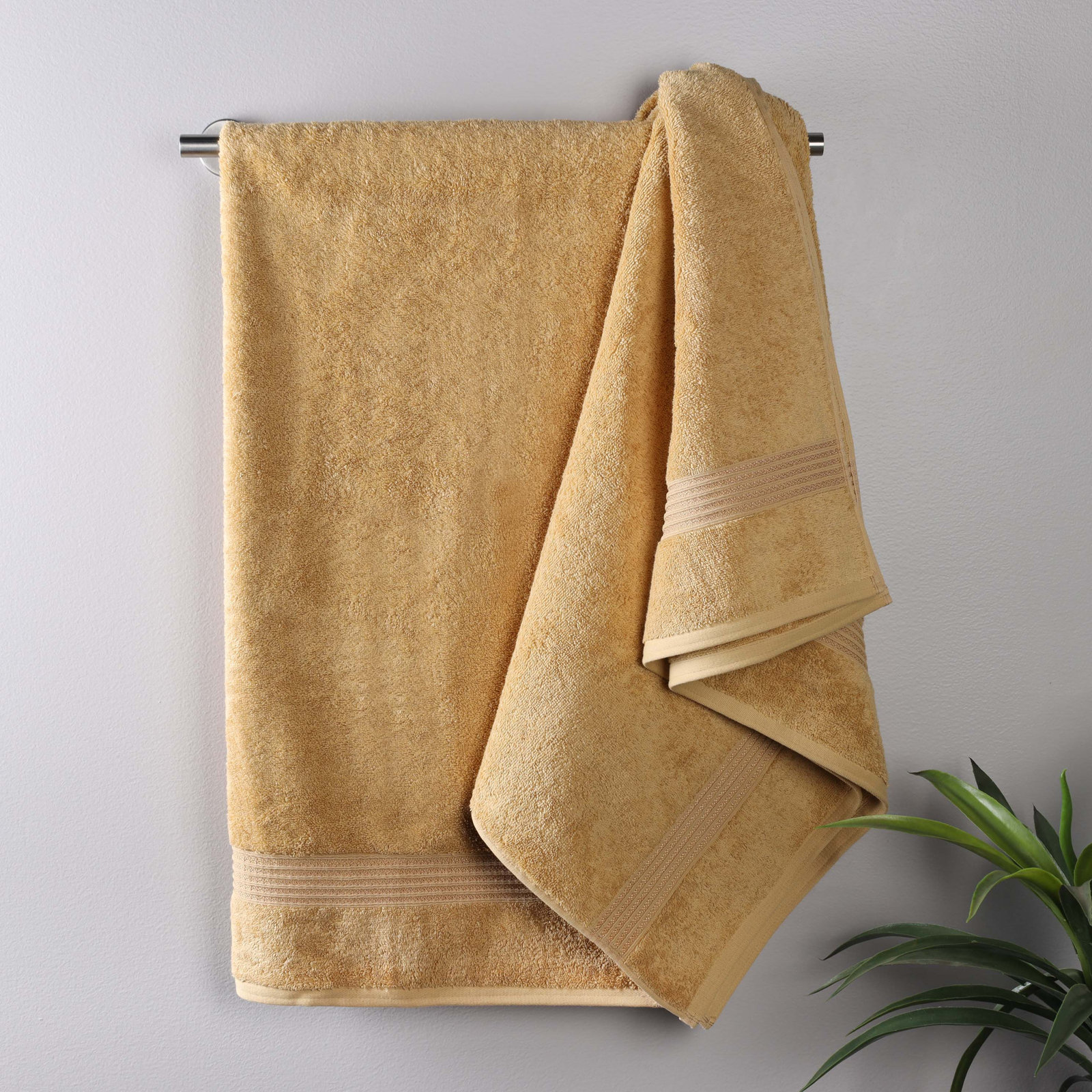 Oleg Egyptian Cotton Bath Sheet Set, Gold, Bath Towels - 2 Pack