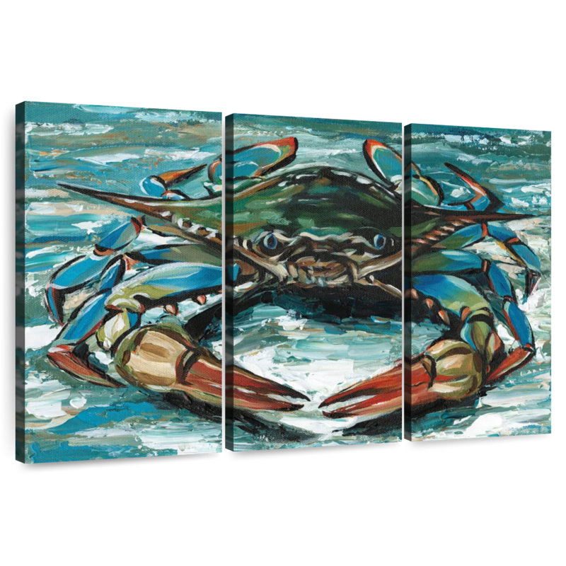 Crabe Brampt Blue Palette II, H 36 po x l 57 po