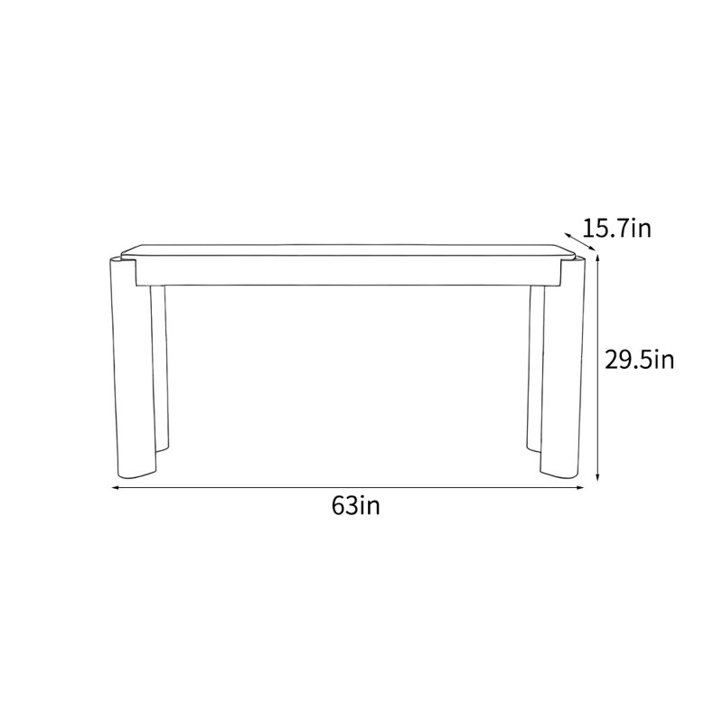 Console luxueuse de style américain, H 29,5 po x l 63 po x P 15,7 po