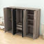 Armoire 6 portes en bois avec tiroirs, tablettes et rails de suspension intégrés