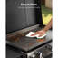 Plaque chauffante au gaz, plaque chauffante à 3 brûleurs, plaque chauffante au propane avec roulettes, couvercle, 3 barbecues d'extérieur à plaque plate de 11 000 BTU pour la friture, le gril, le sauté et le barbecue, l'allumage par impulsion et la conception du plateau amovible