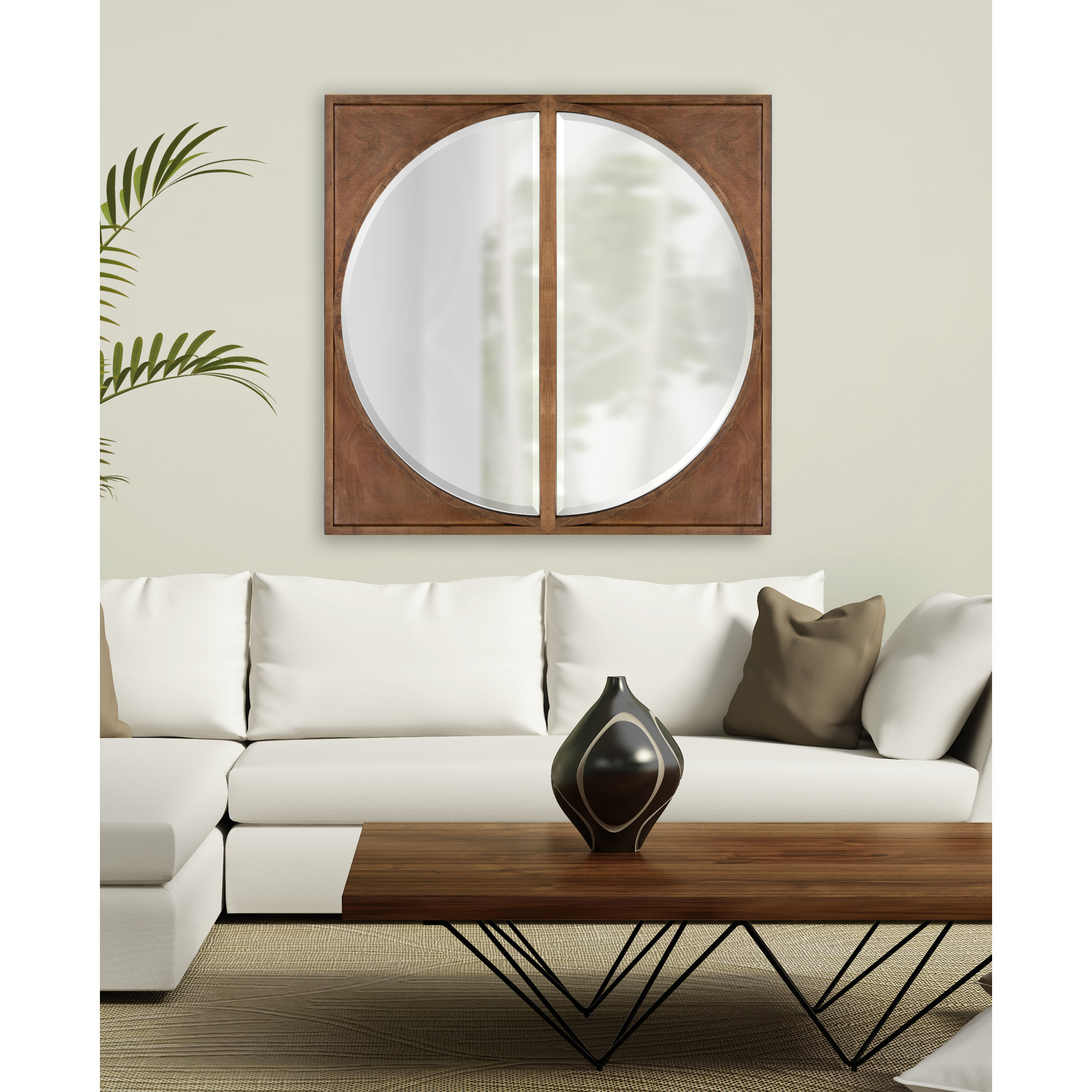 Abie Flat Mirror, Brown